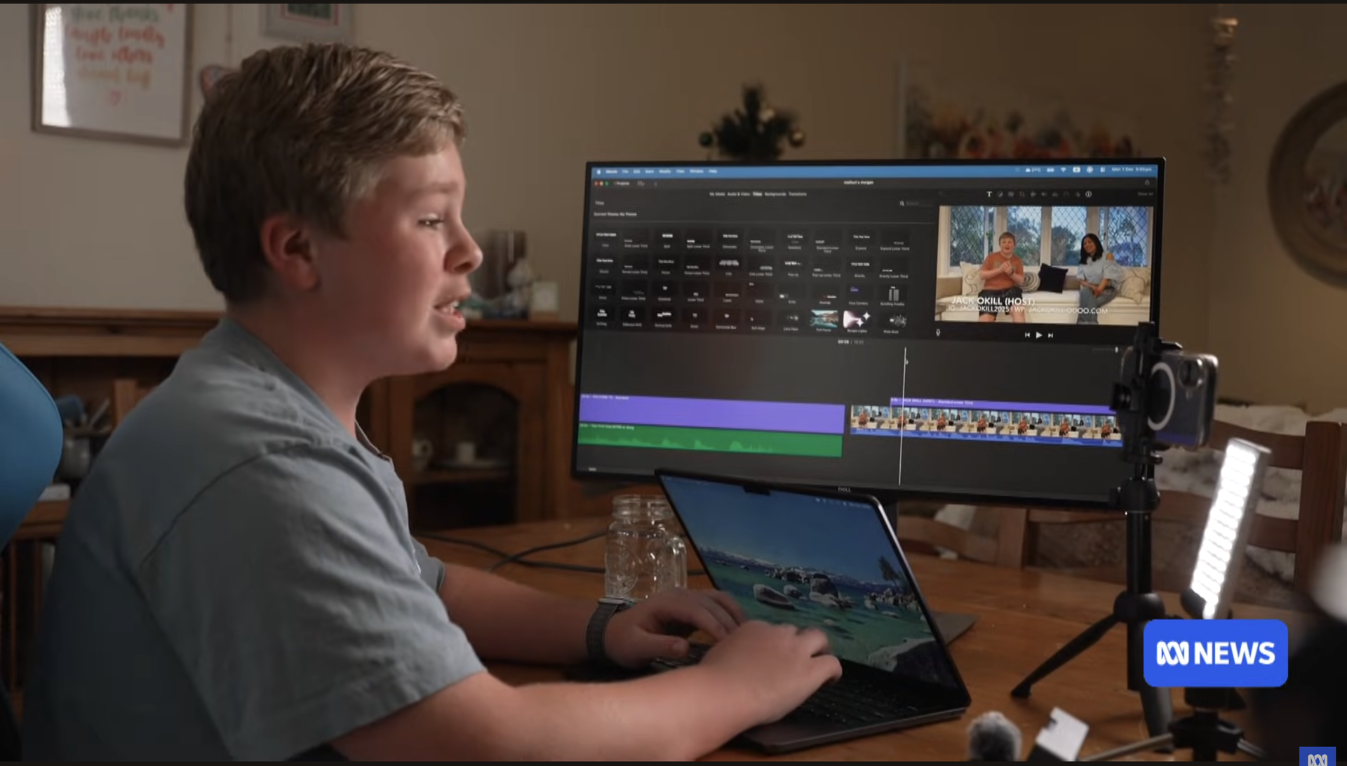 ABC News still showing Jack editing podcast content